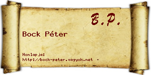 Bock Péter névjegykártya